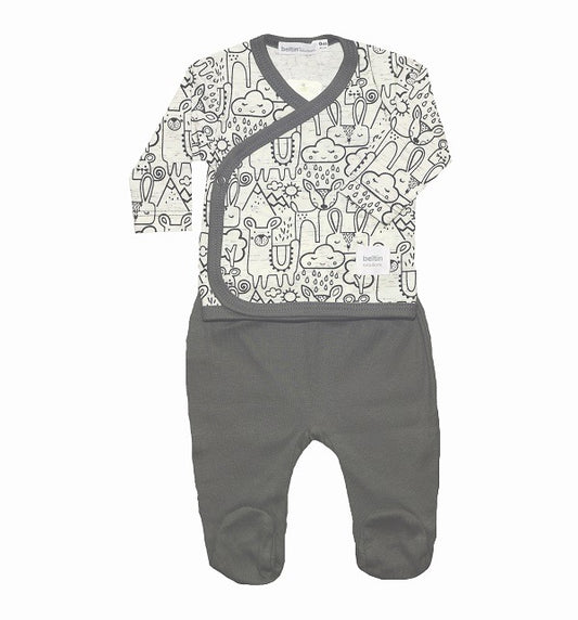 Conjunto primera muda NATURA- Blanco y gris
