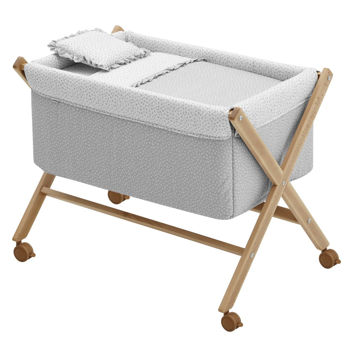 Minicuna Tijera Madera Liberty Gris/Natural 55X87X74 Cm