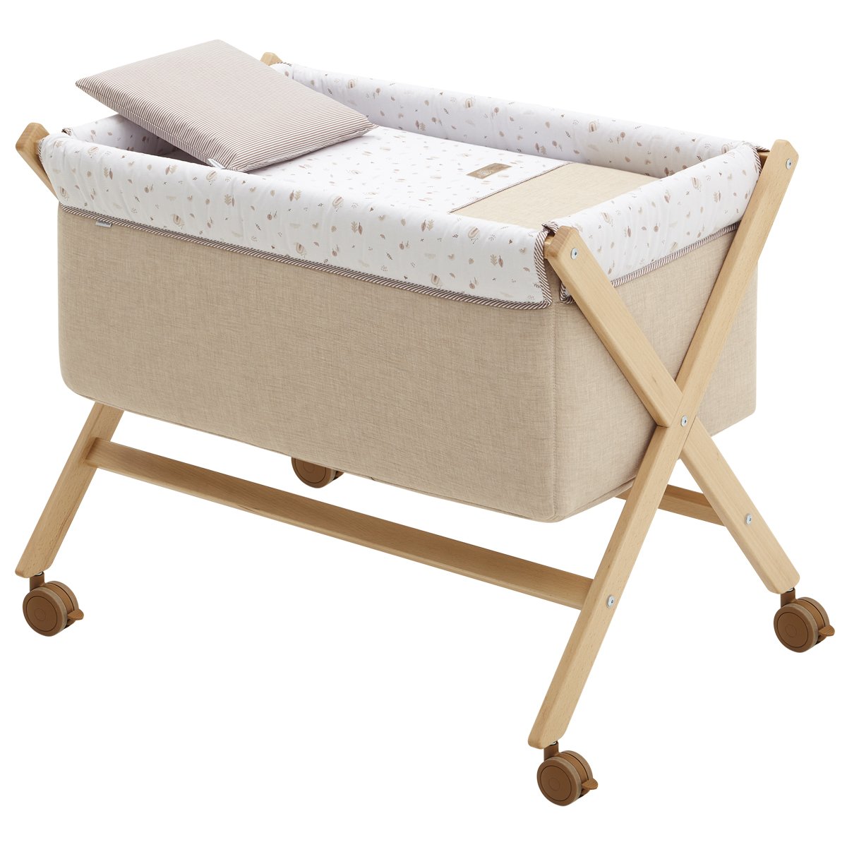 Minicuna Tijera Madera Greeny Beige/Natural 55X87X74 Cm