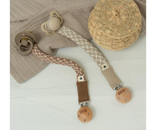 Chupetero BIBS Trenzado Ivory/Vanilla