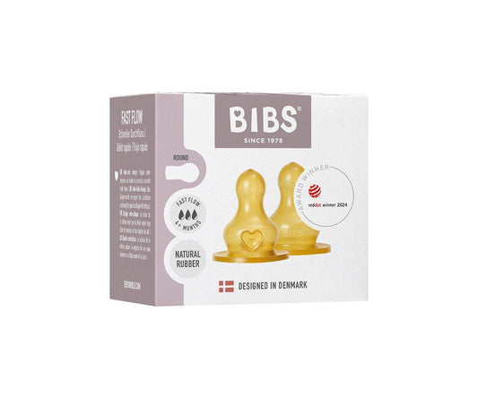 2 Tetinas Látex Biberón BIBS Flujo Rápido