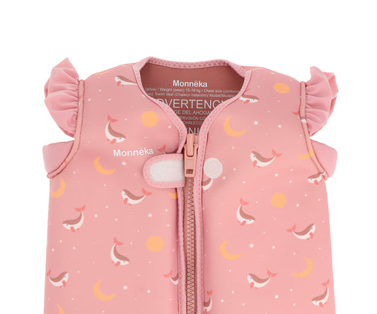 Chaleco Flotador Aprendizaje Whale Pink