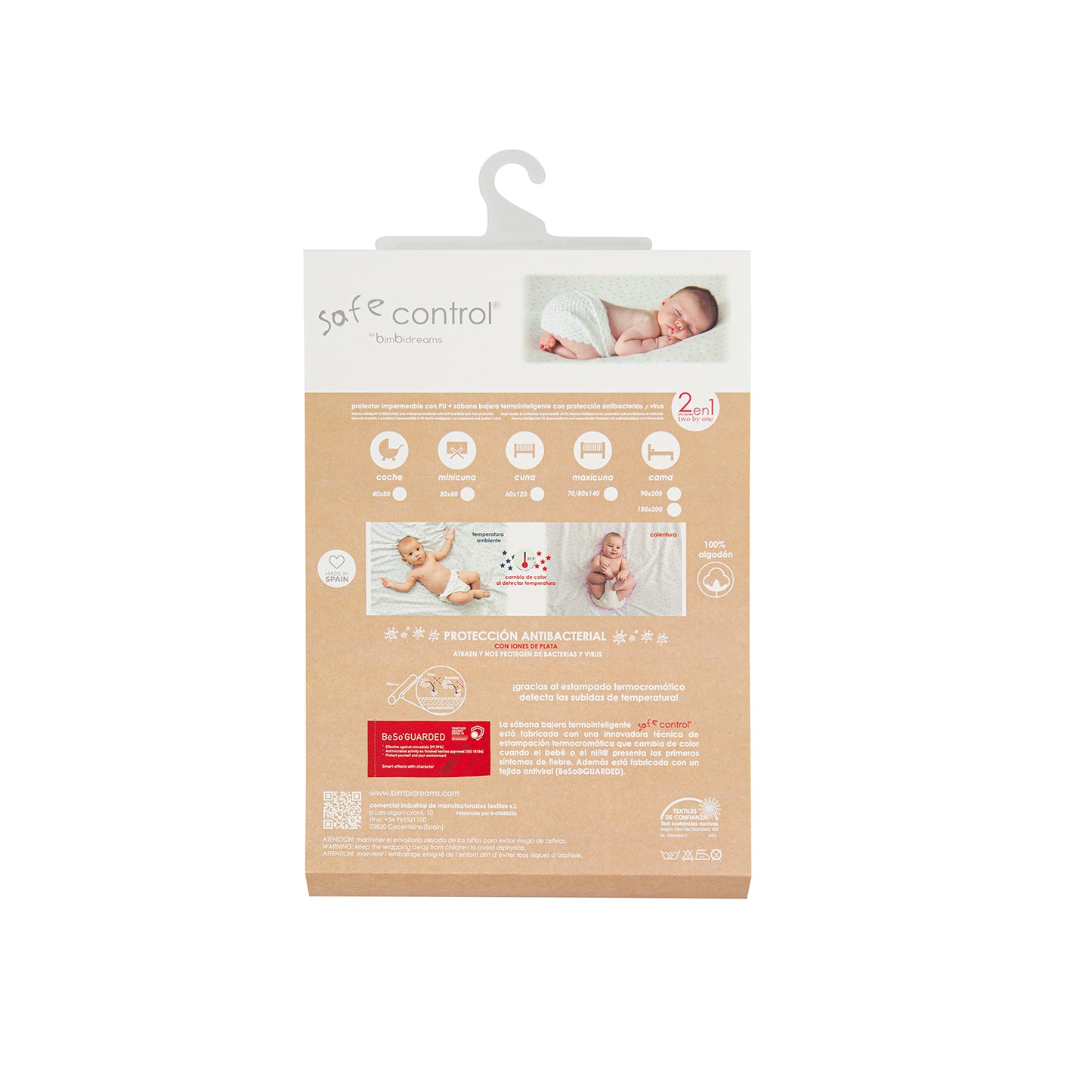 Sabana bajera cuna ajustable impermeable 2 en 1 - Termocontrol Safe Control