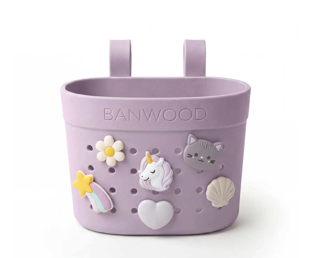 Patinete Banwood Eco + Cesta Pin & Ride Lavender y Pines Magia