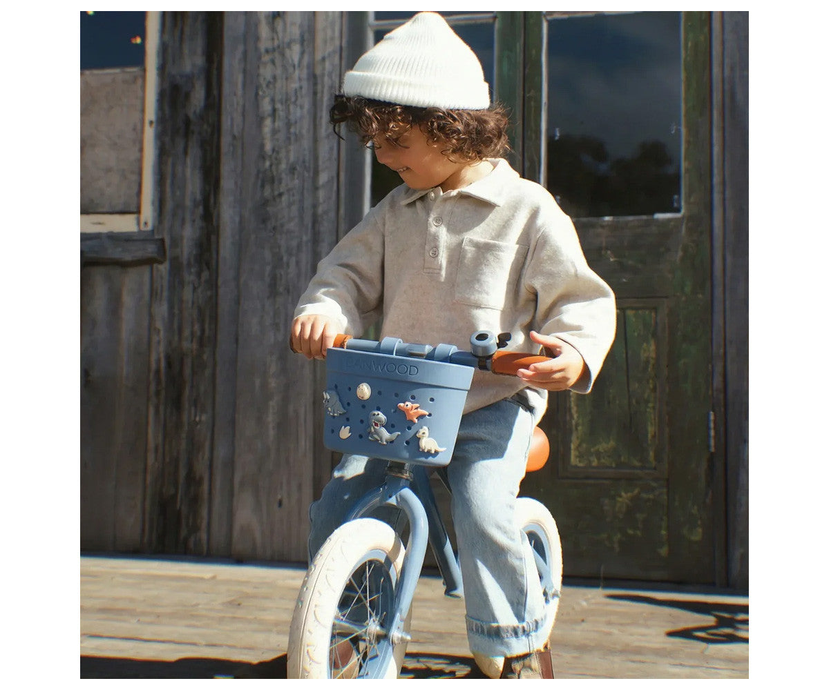 Patinete Banwood Eco + Cesta Pin & Ride Deep Sea y Pines Espacio