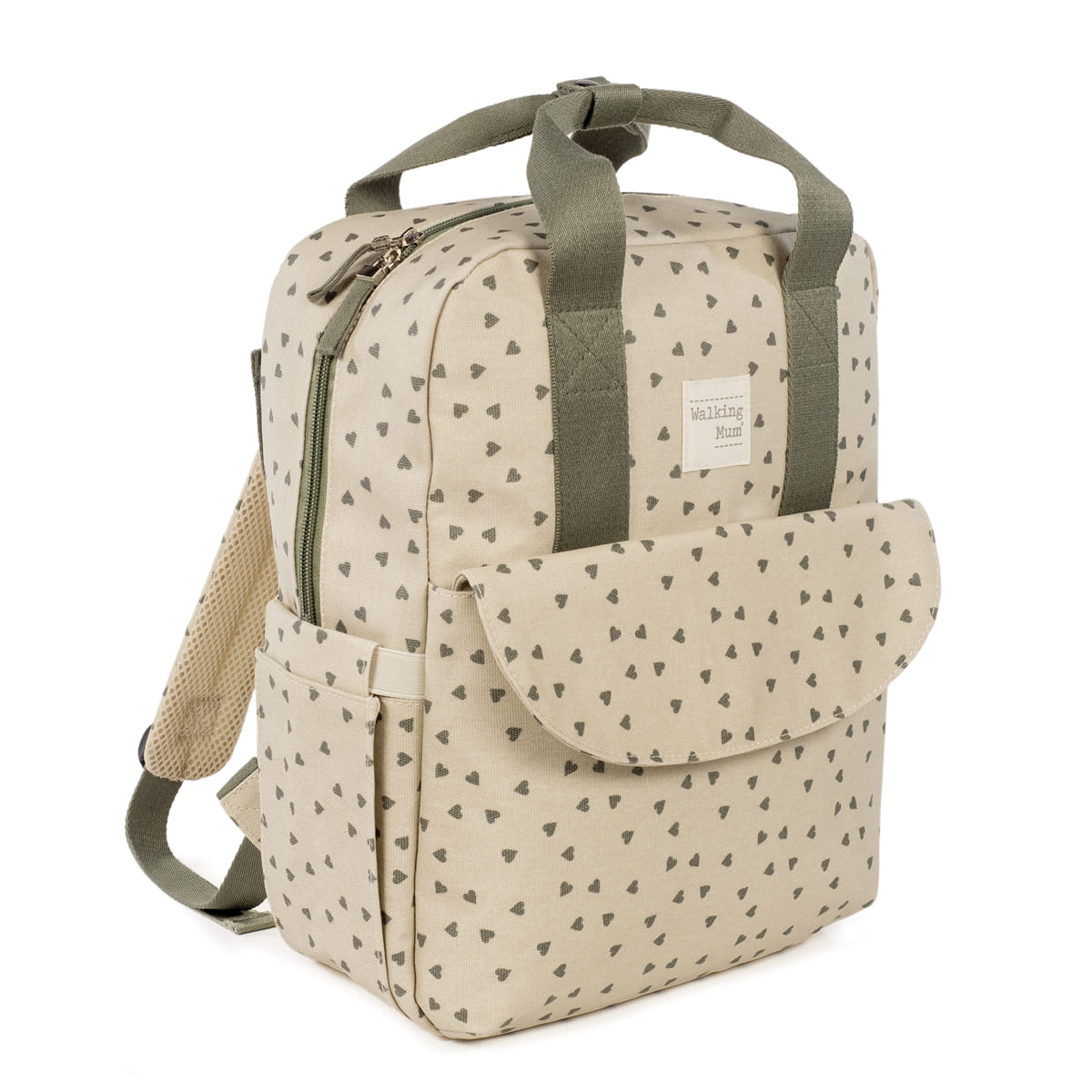 Mochila Corazones Poppy Musgo