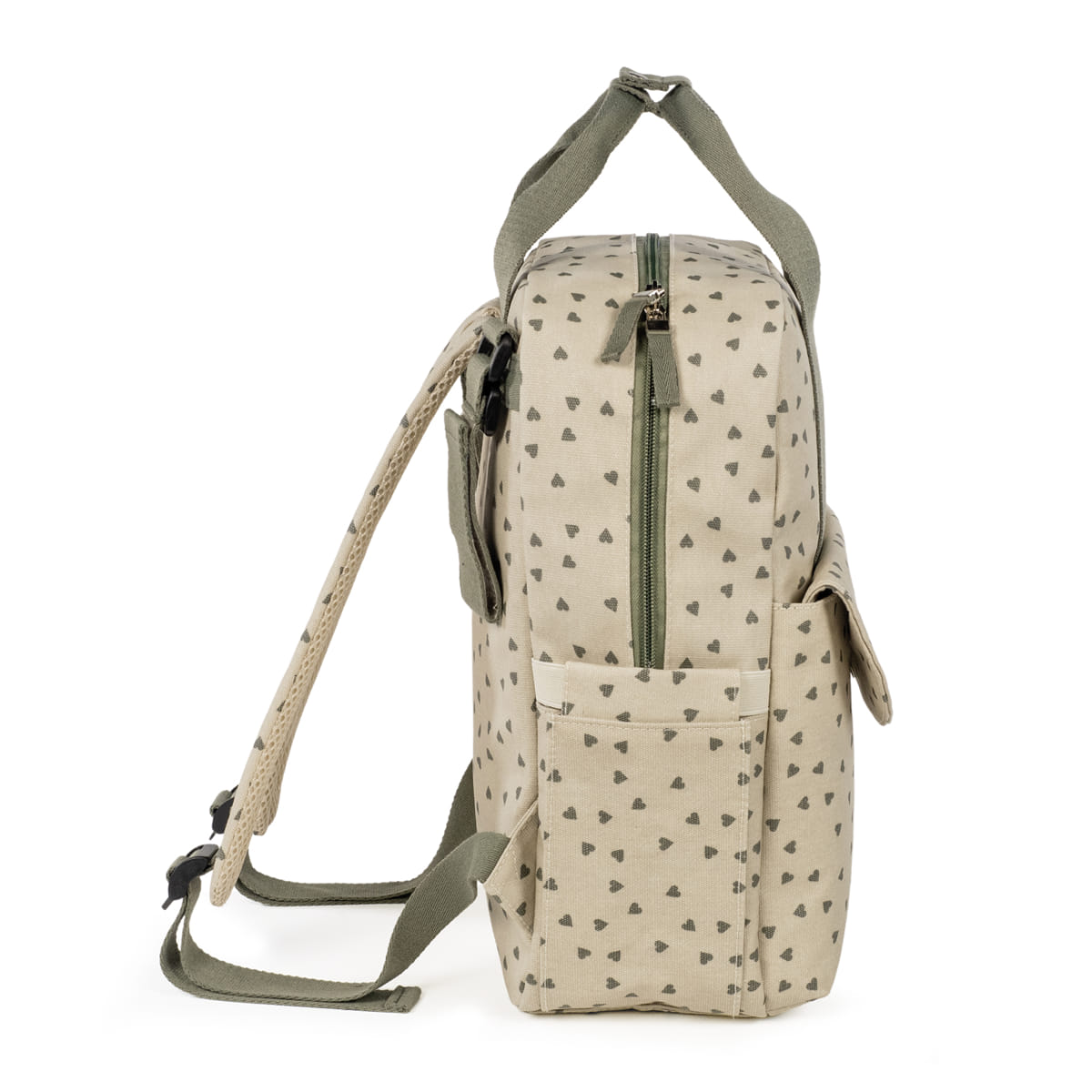 Mochila Corazones Poppy Musgo