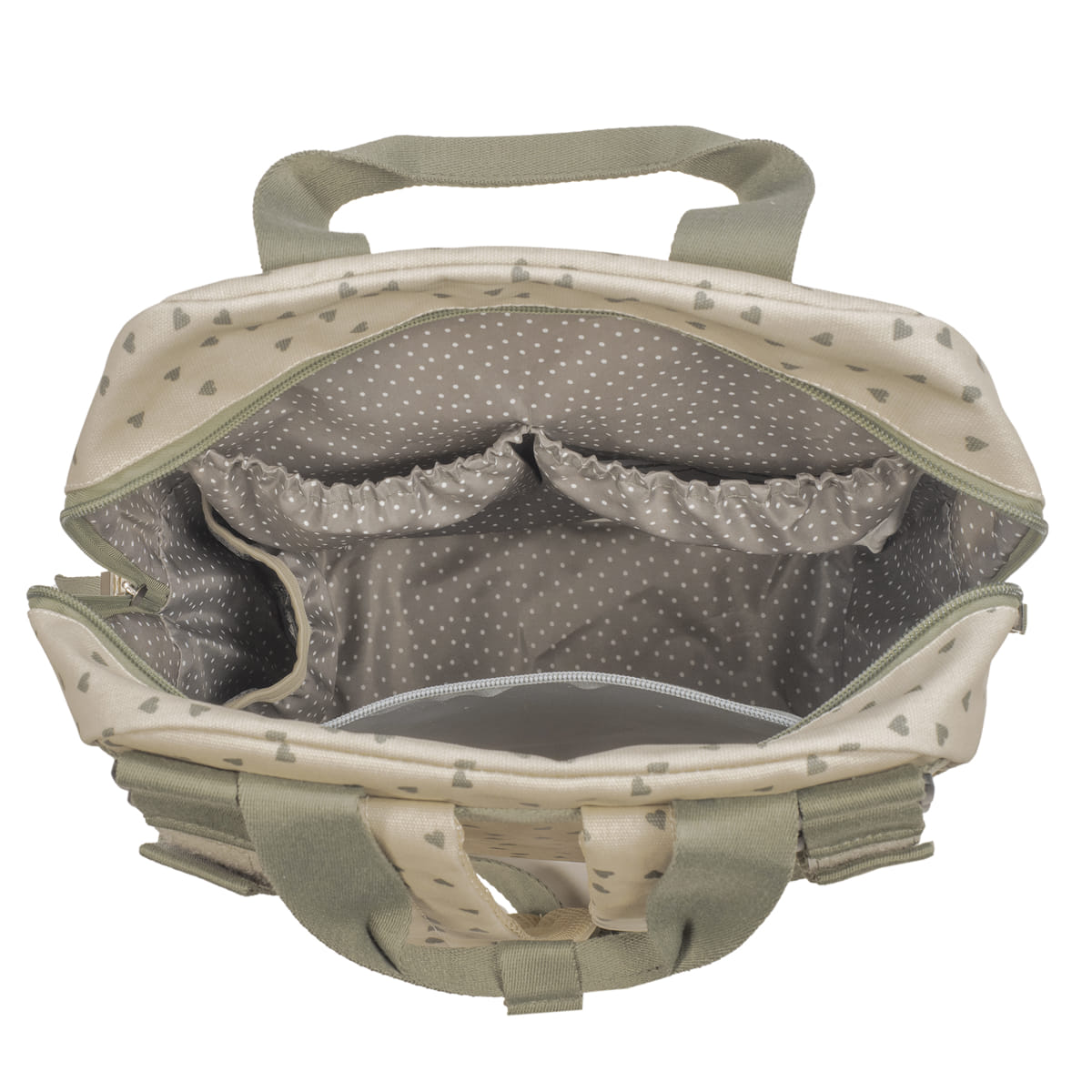 Mochila Corazones Poppy Musgo