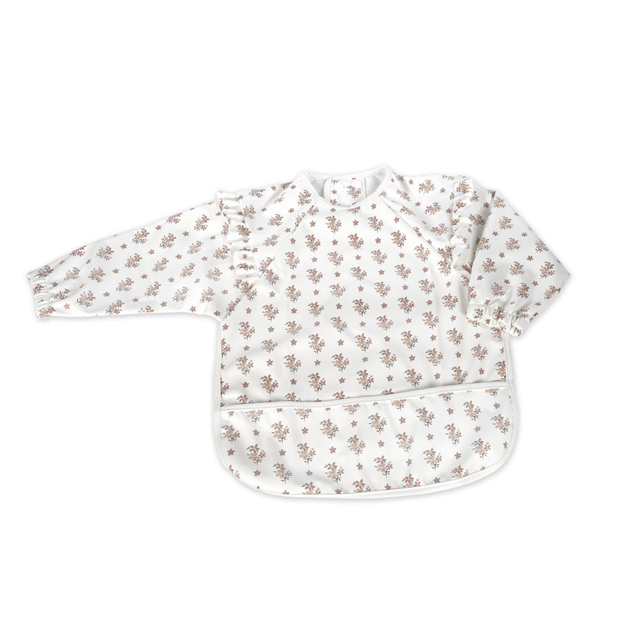 Babero Con Mangas Botton Flores