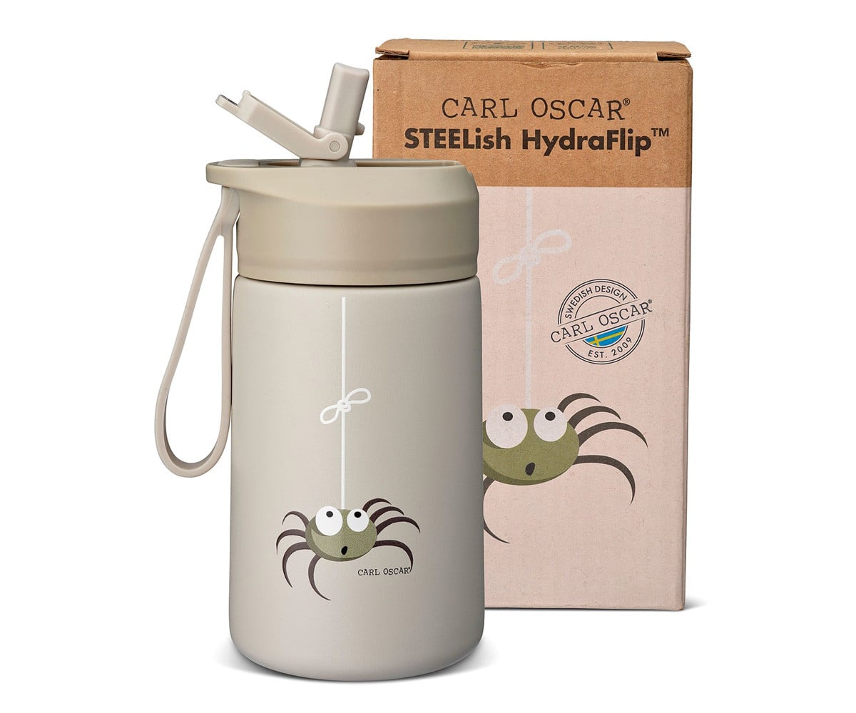 Botella de acero Steel Hydraflip 0,4 L - Greige Spider