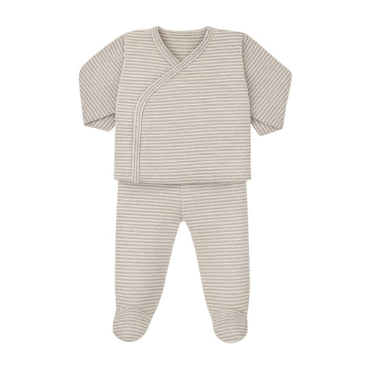 Primera Puesta Rayas Gris Algodón Orgánico