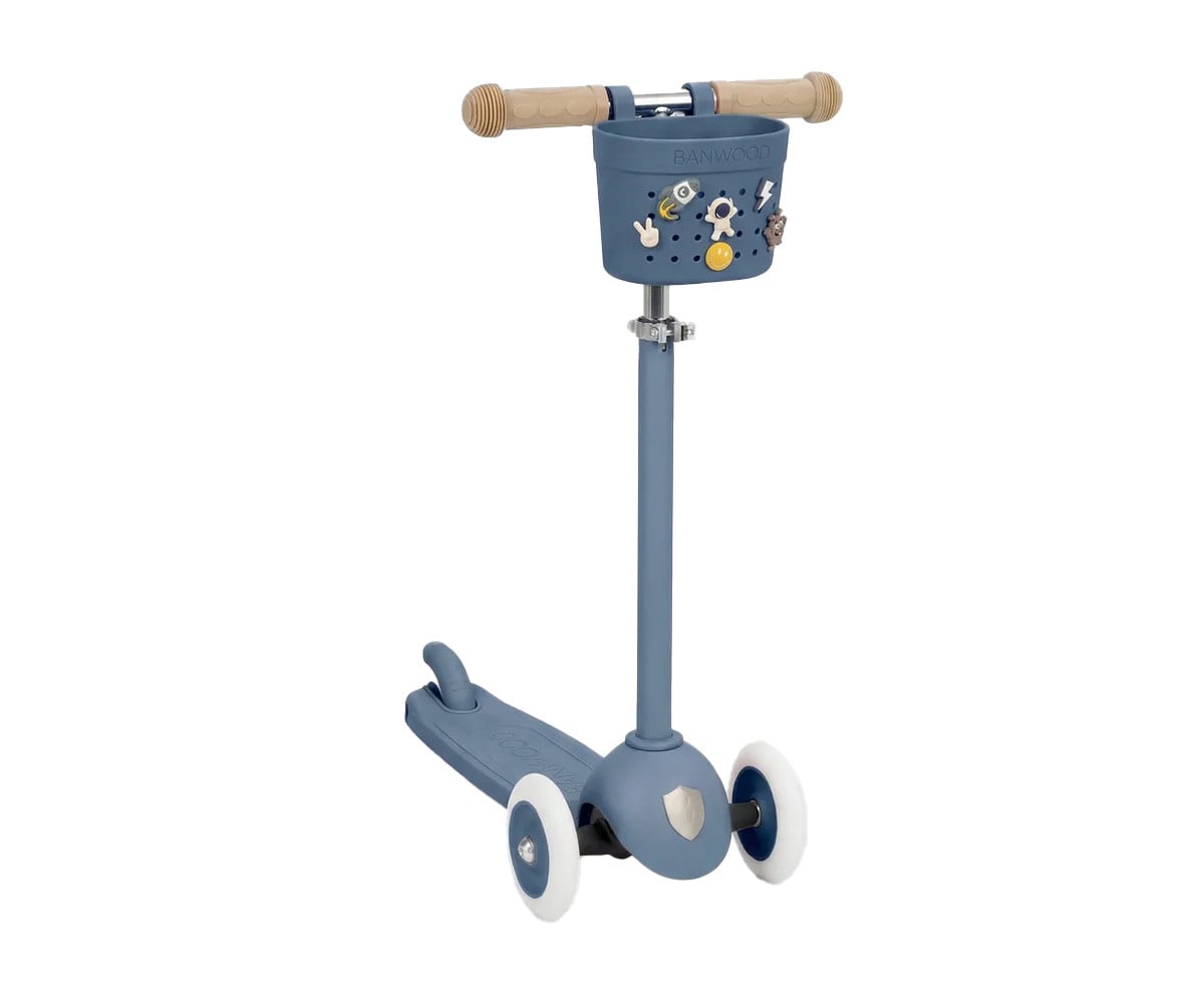 Patinete Banwood Eco + Cesta Pin & Ride Teal y Pines Espacio