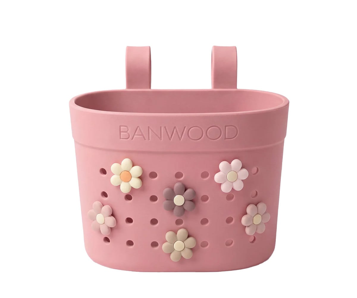 Patinete Banwood Eco + Cesta Pin & Ride Raspberry y Pines Magia