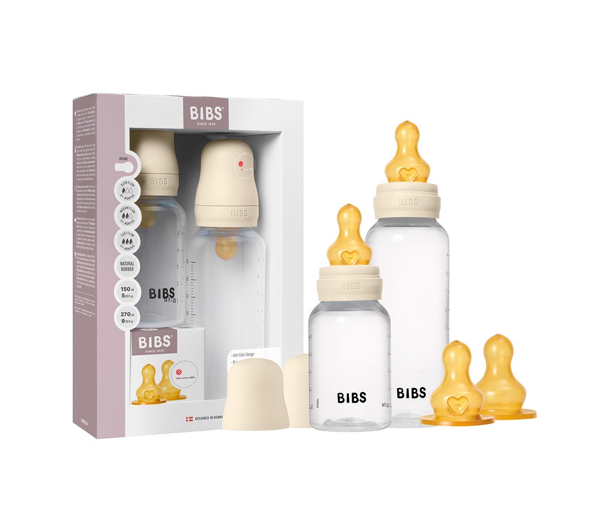 2 Biberones Plástico BIBS Látex Ivory 150/270 ml