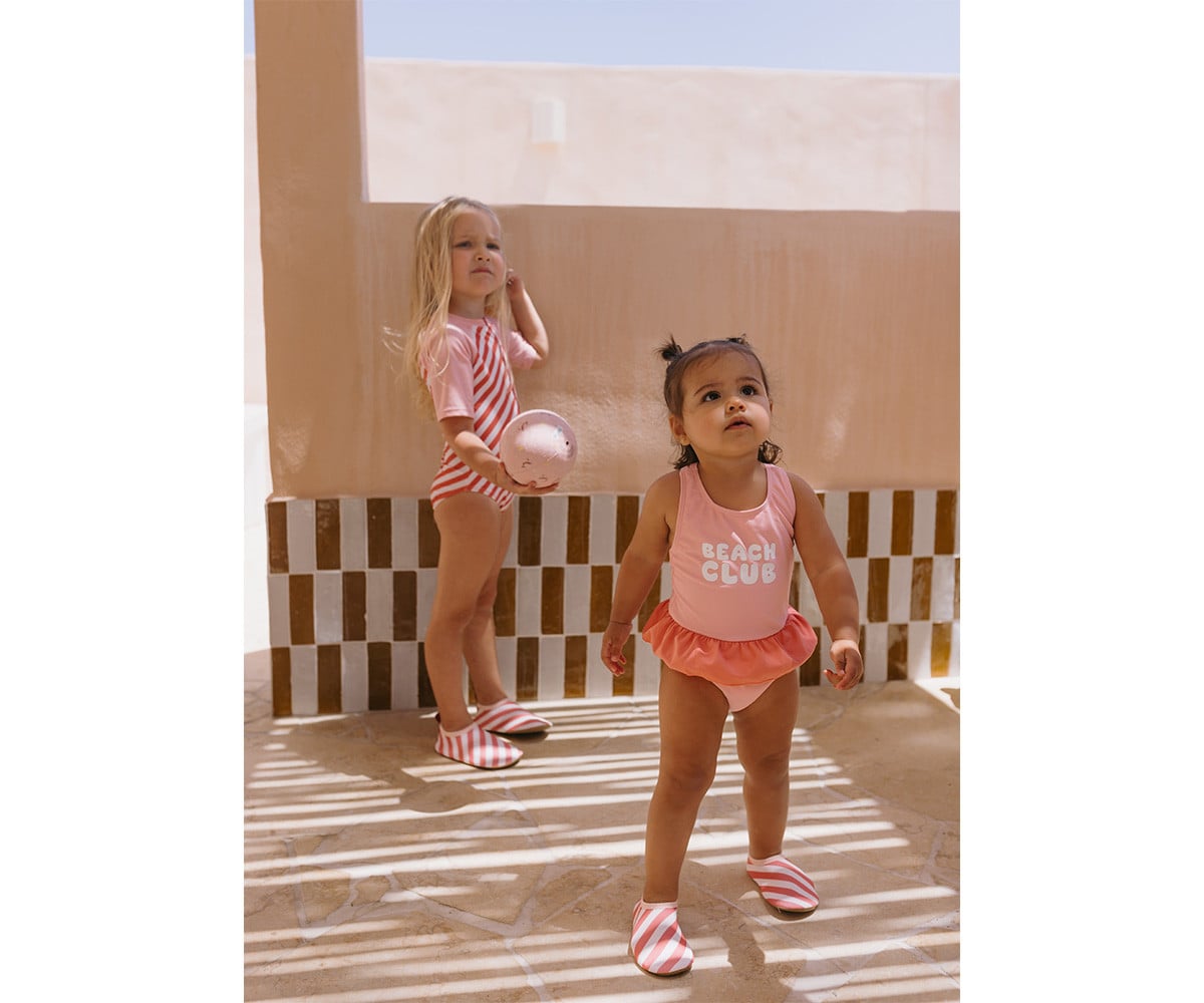 Bañador Cruzado con Volantes Stripes Bloom & Blush