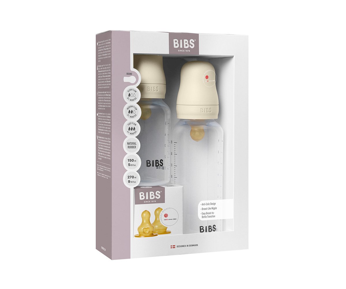 2 Biberones Plástico BIBS Látex Ivory 150/270 ml