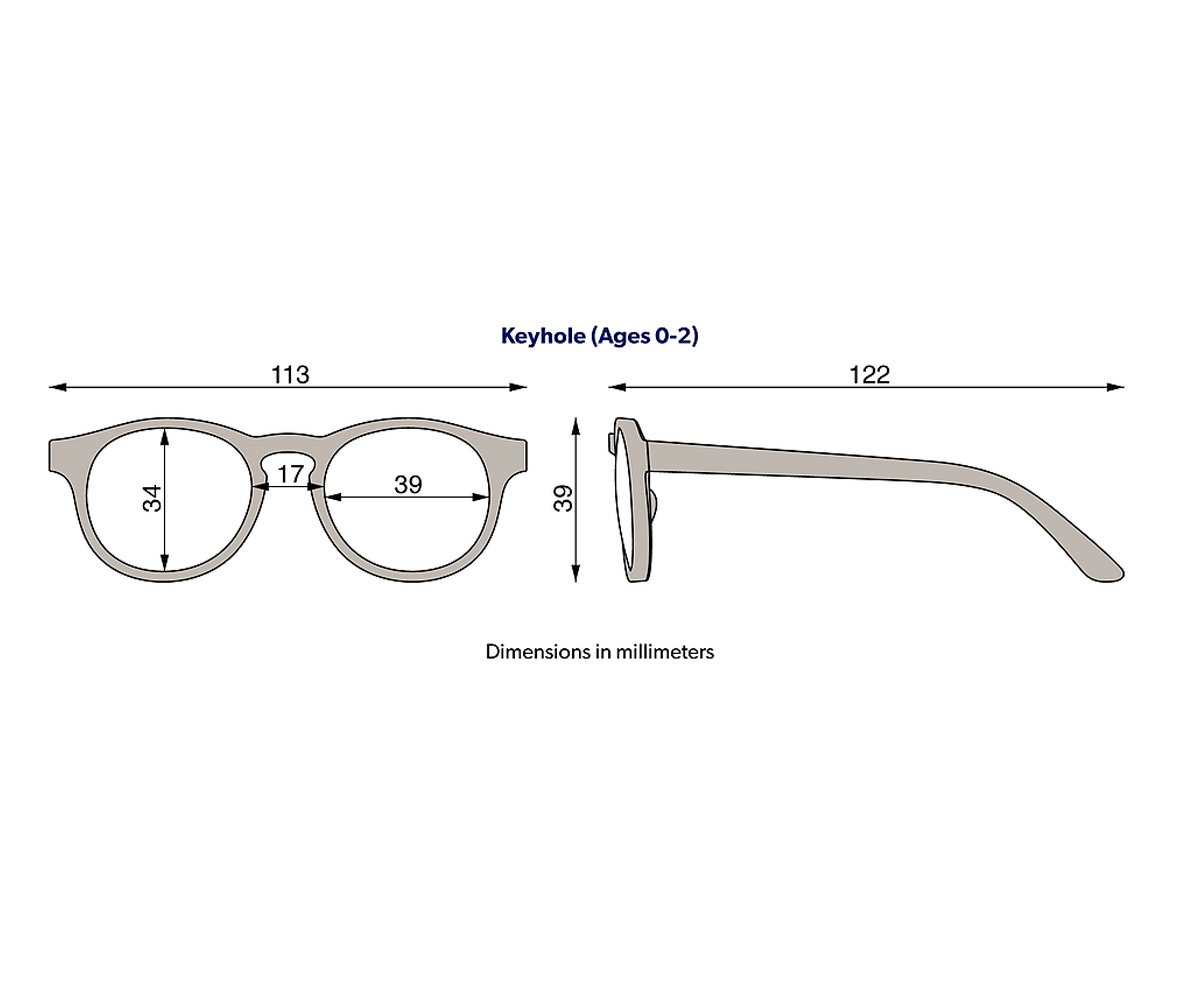 Gafas de Sol Flexibles Keyhole (0-24meses) Smoke Lenses Jet Black