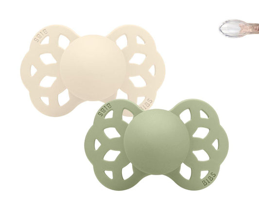 2 Chupetes BIBS Infinity Simétrica Ivory/Sage