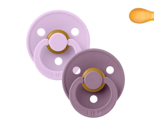 2 Chupetes BIBS Colour Simétrica Violeta Sky/Mauve