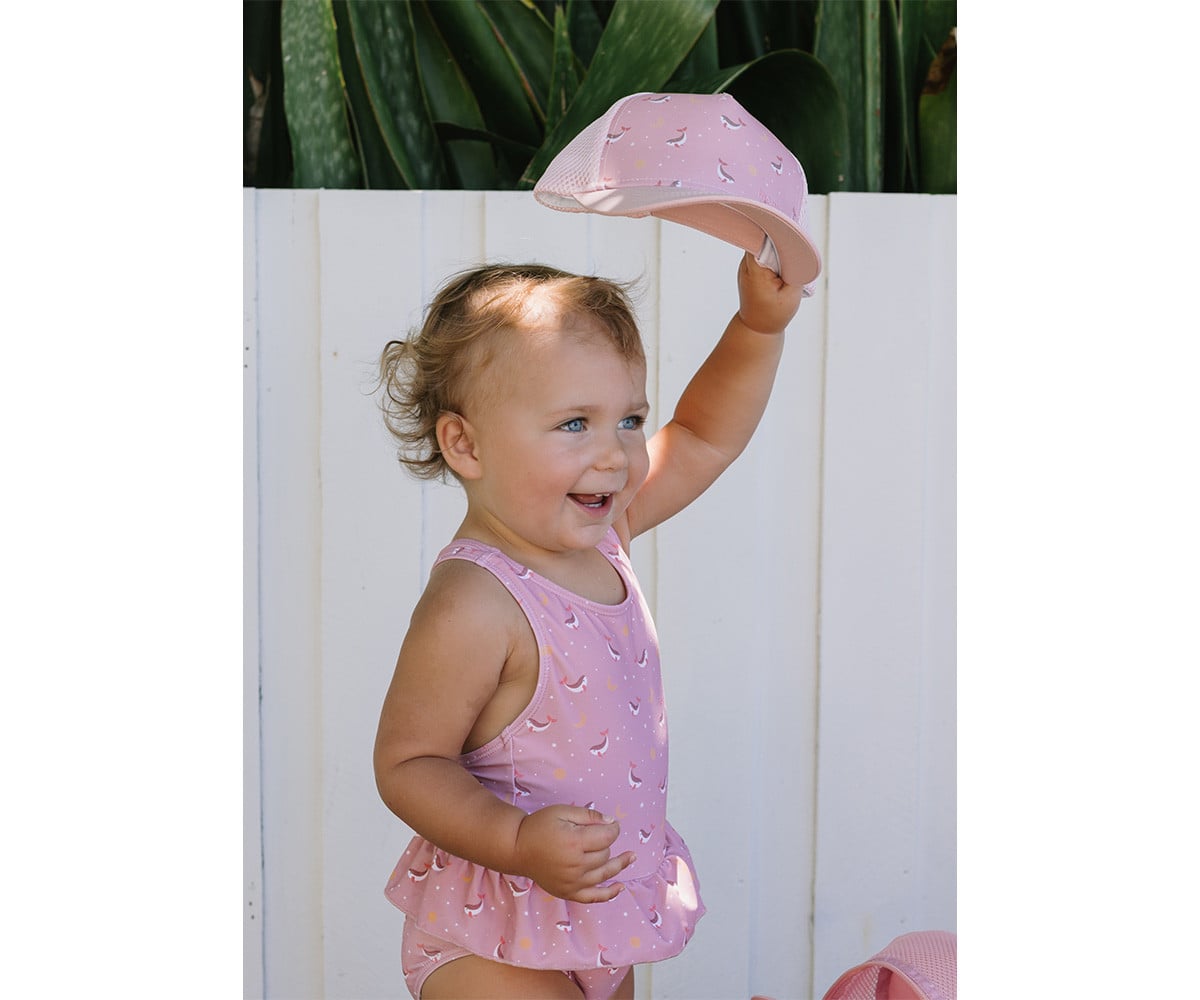 Bañador Cruzado con Volantes Whale Pink