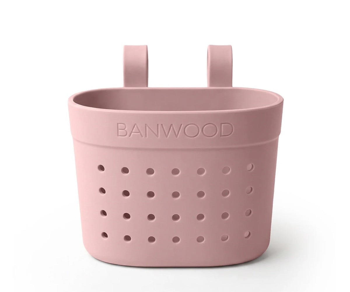 Patinete Banwood Eco con Cesta Pin & Ride Dusty Rose y Pines Flores