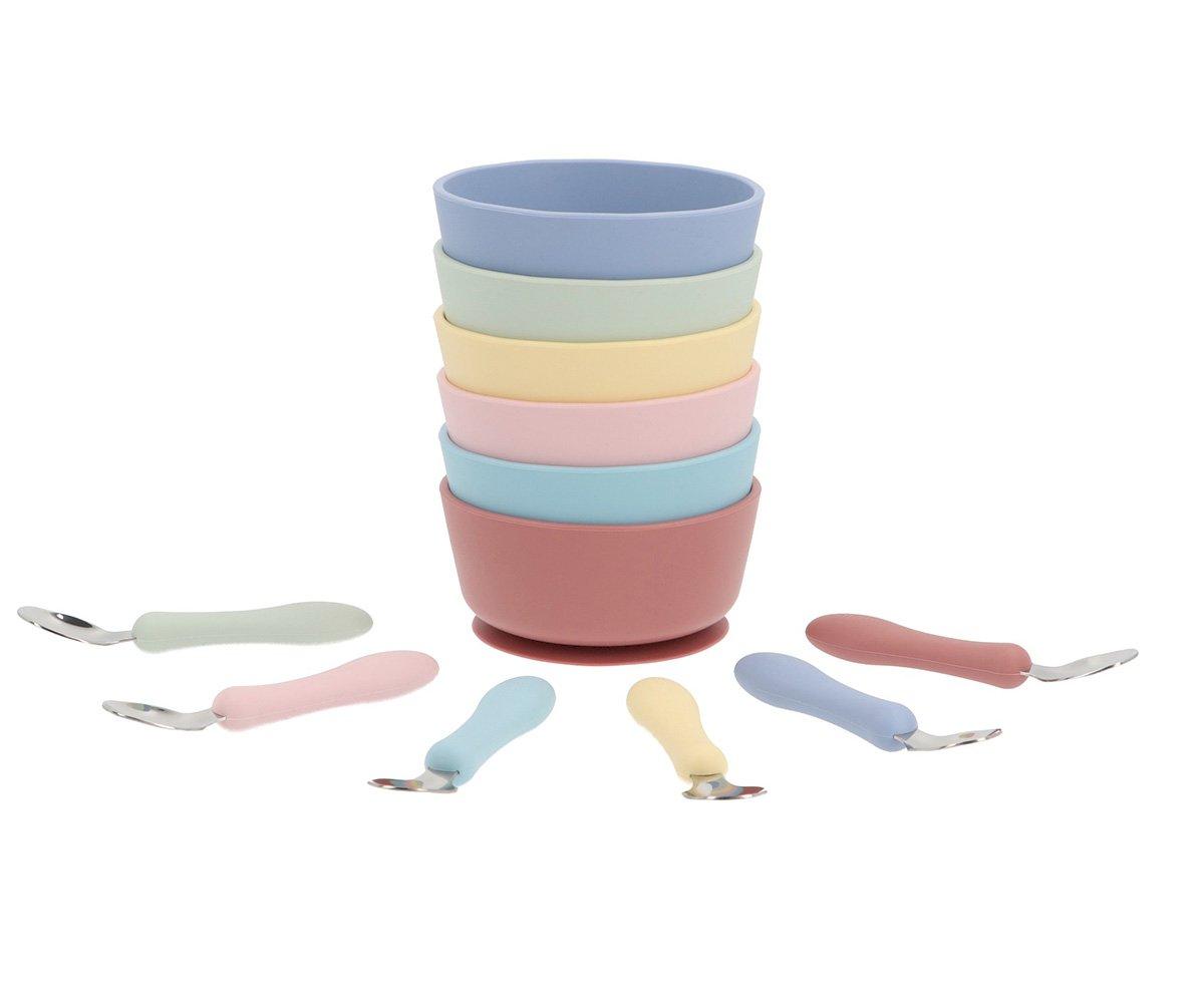 Bol Silicona + Cuchara Acero Brick Blush