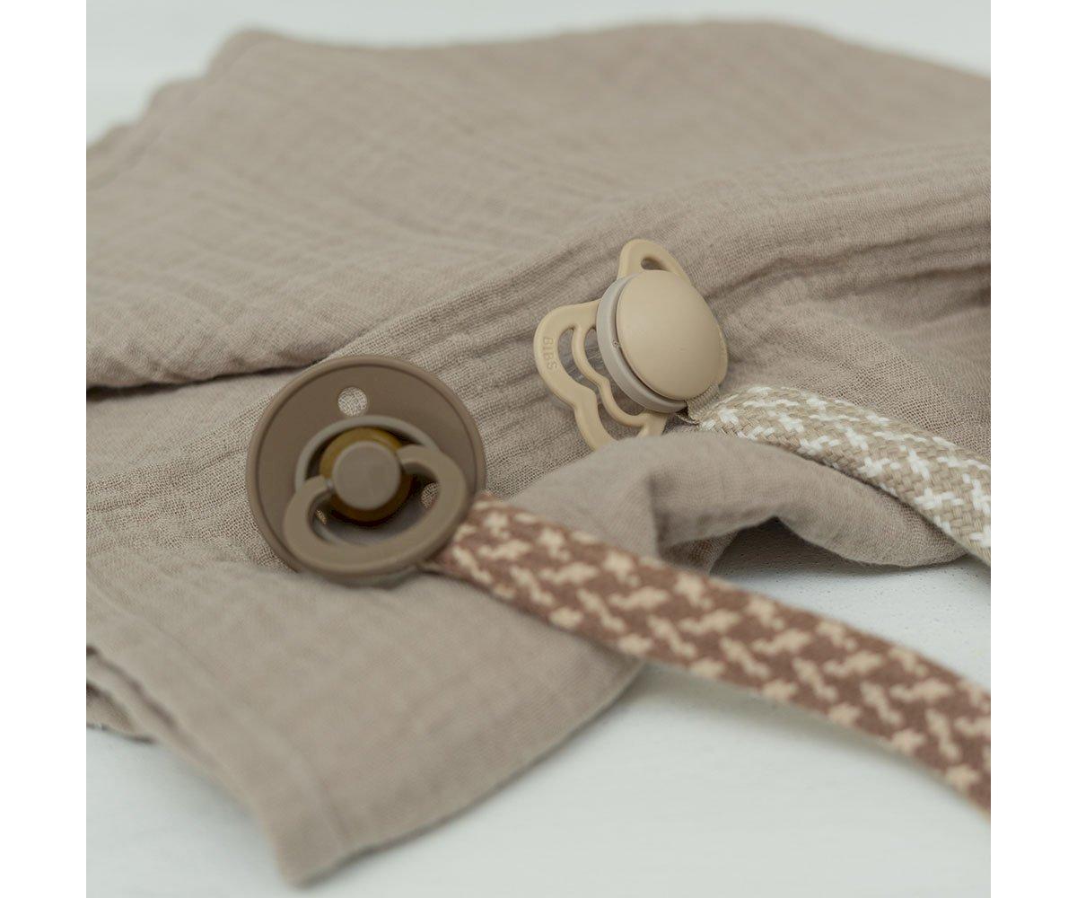 Chupetero BIBS Trenzado Cloud/Iron