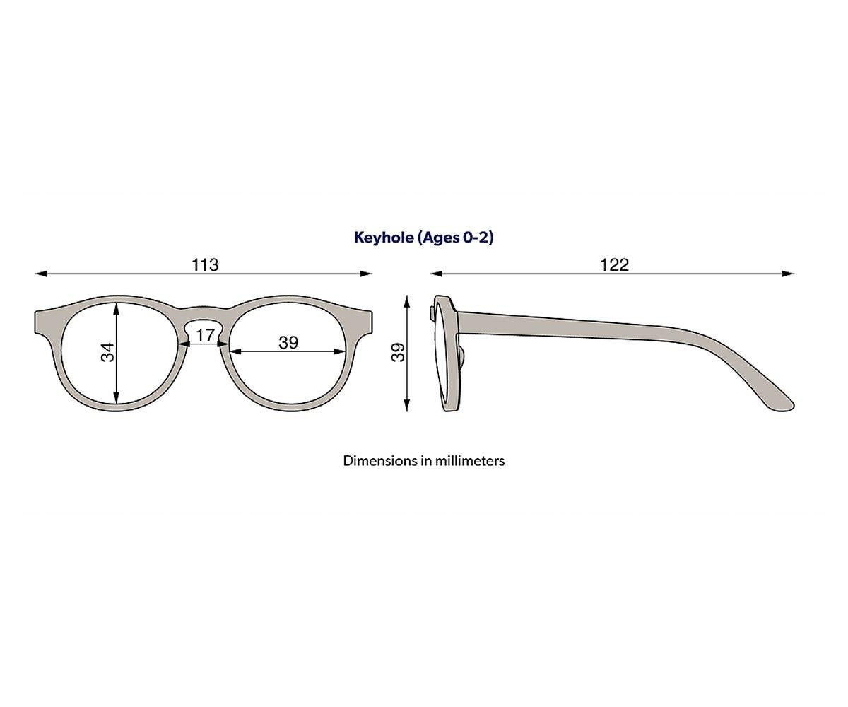 Gafas de Sol Flexibles Keyhole (0-24meses) Smoke Lenses Jet Black