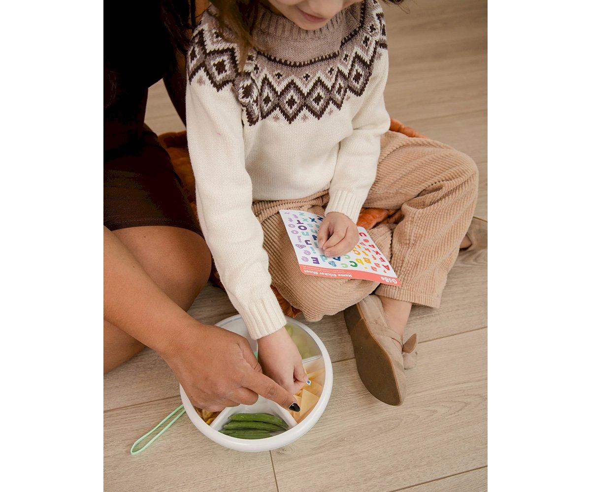 Caja Almuerzo Snack Spinner Flip, Correa de Mano y Hoja de Pegatinas Coral Pink