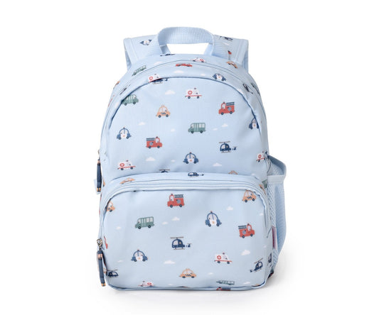 Mochila Mediana City Cars + Llavero Personalizable