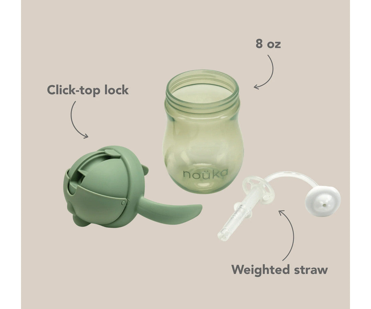 Taza Antiderrame Non-Spill con Pajita Flexible con Peso 240ml Soft Blush