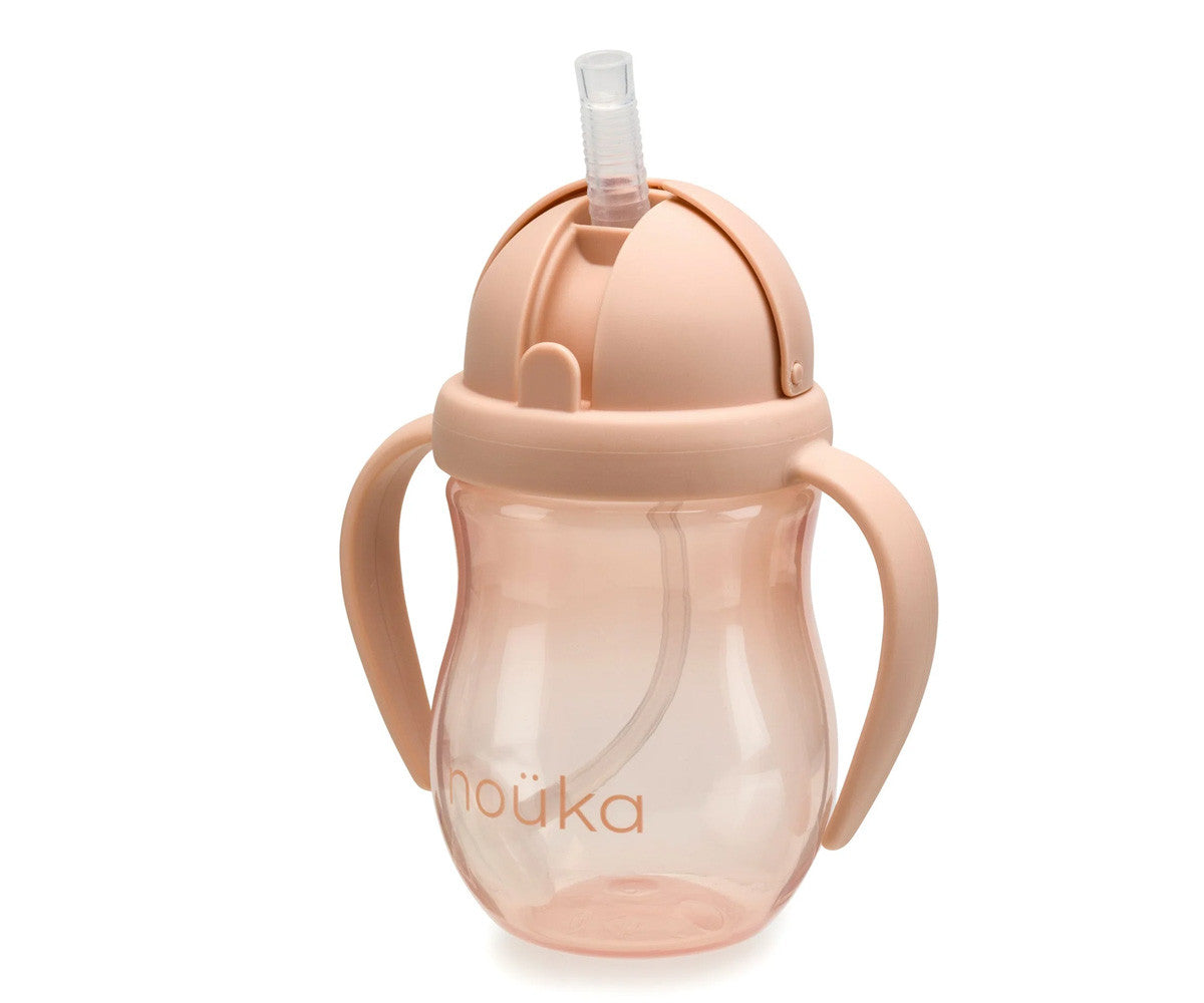 Taza Antiderrame Non-Spill con Pajita Flexible con Peso 240ml Soft Blush