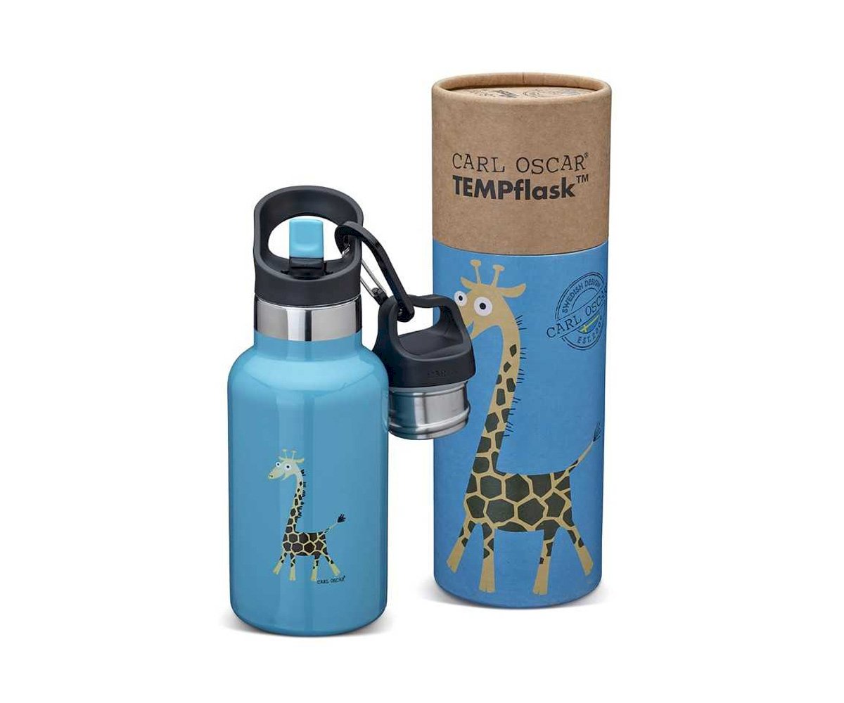 Botella Acero Inoxidable TEMPflask 350 ml Jirafa Turquoise