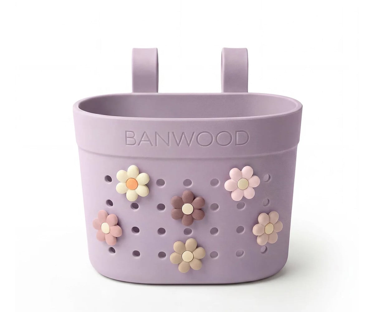 Patinete Banwood Eco + Cesta Pin & Ride Lavender y Pines Magia