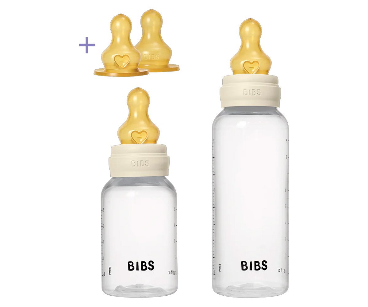 2 Biberones Plástico BIBS Látex Ivory 150/270 ml