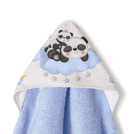Capa de baño PANDA NUBE AZUL