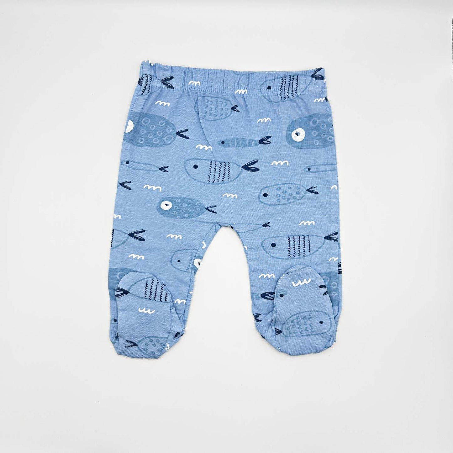 Conjunto polaina Fish azul y blanco