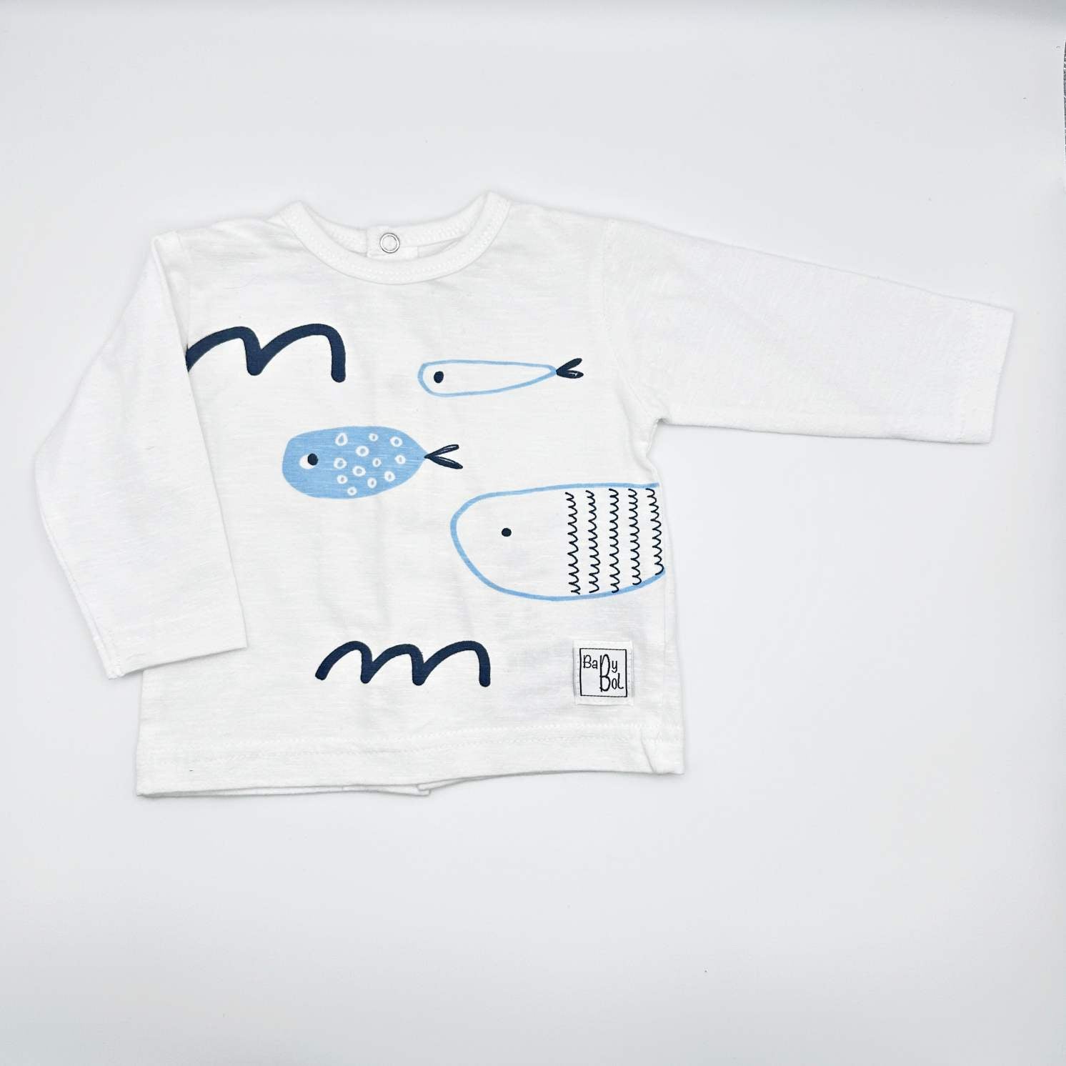 Conjunto polaina Fish azul y blanco