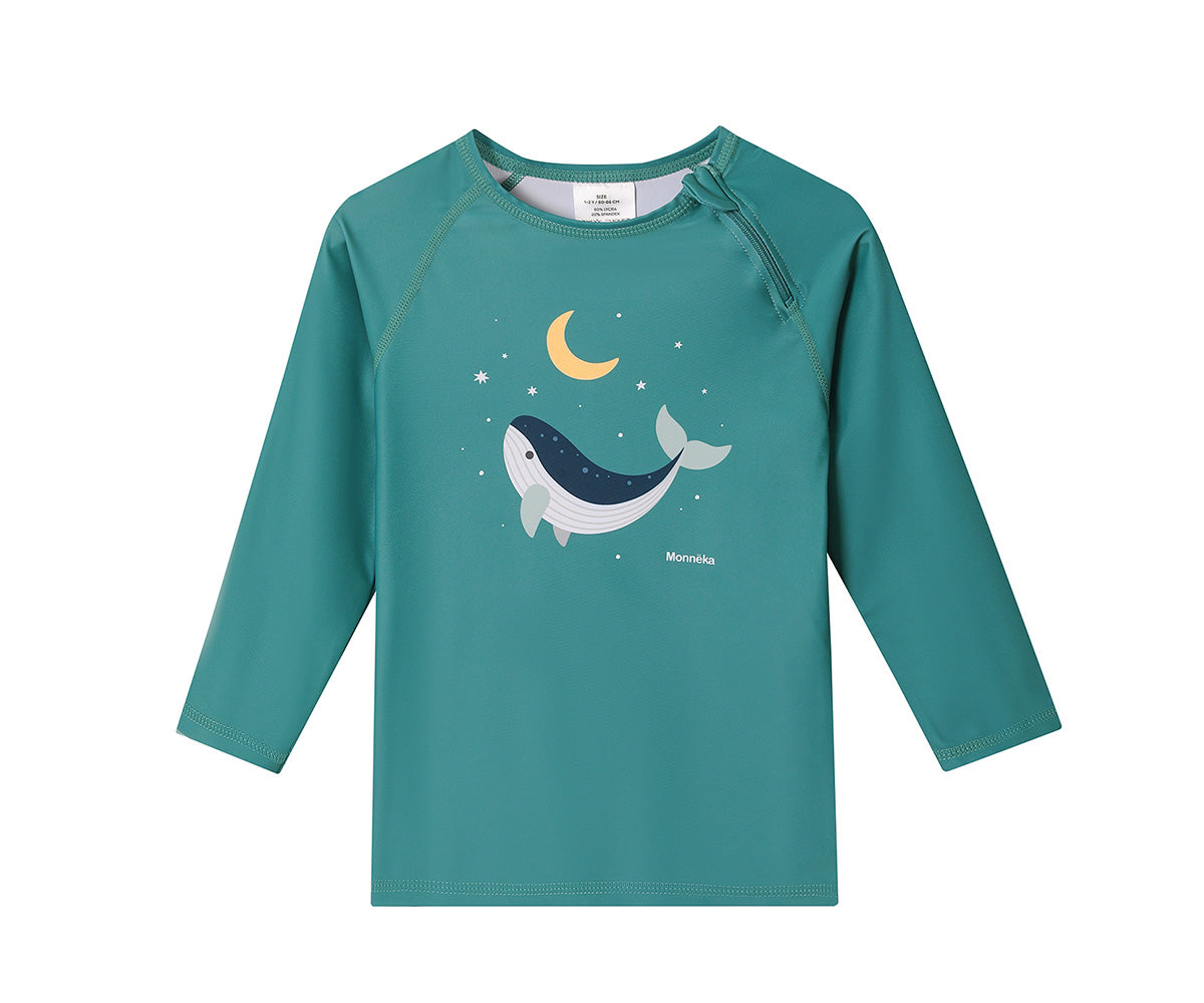Camiseta Protección Solar Manga larga Whale Teal