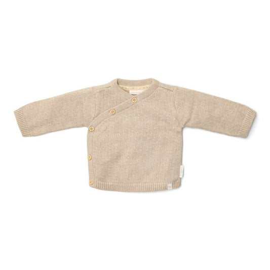 Cardigan cruz punto Beige suave Melee Little Dutch