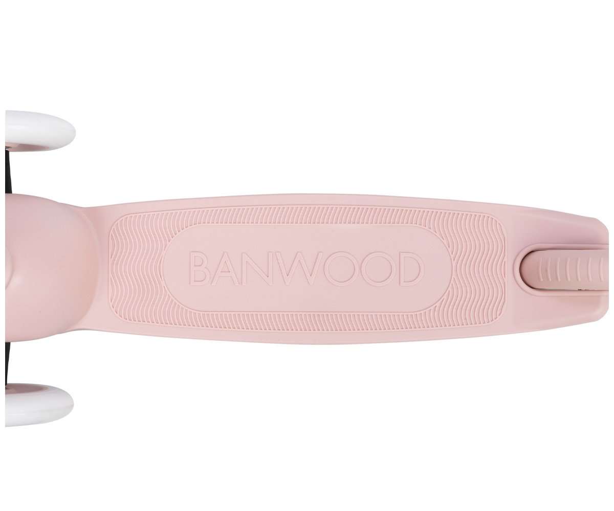 Patinete Banwood Eco + Cesta Pin & Ride Faded Pink y Pines Magia