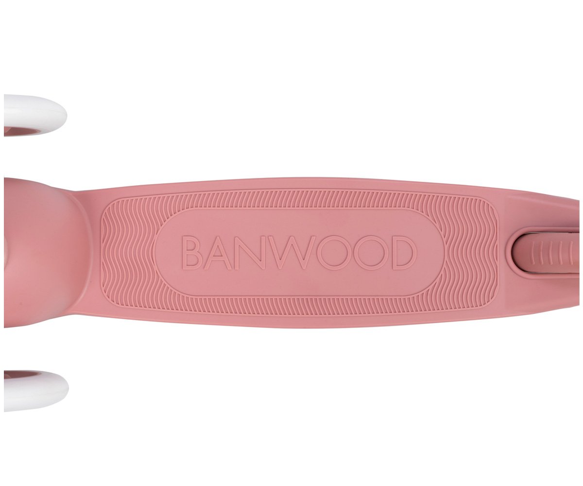 Patinete Banwood Eco + Cesta Pin & Ride Raspberry y Pines Magia