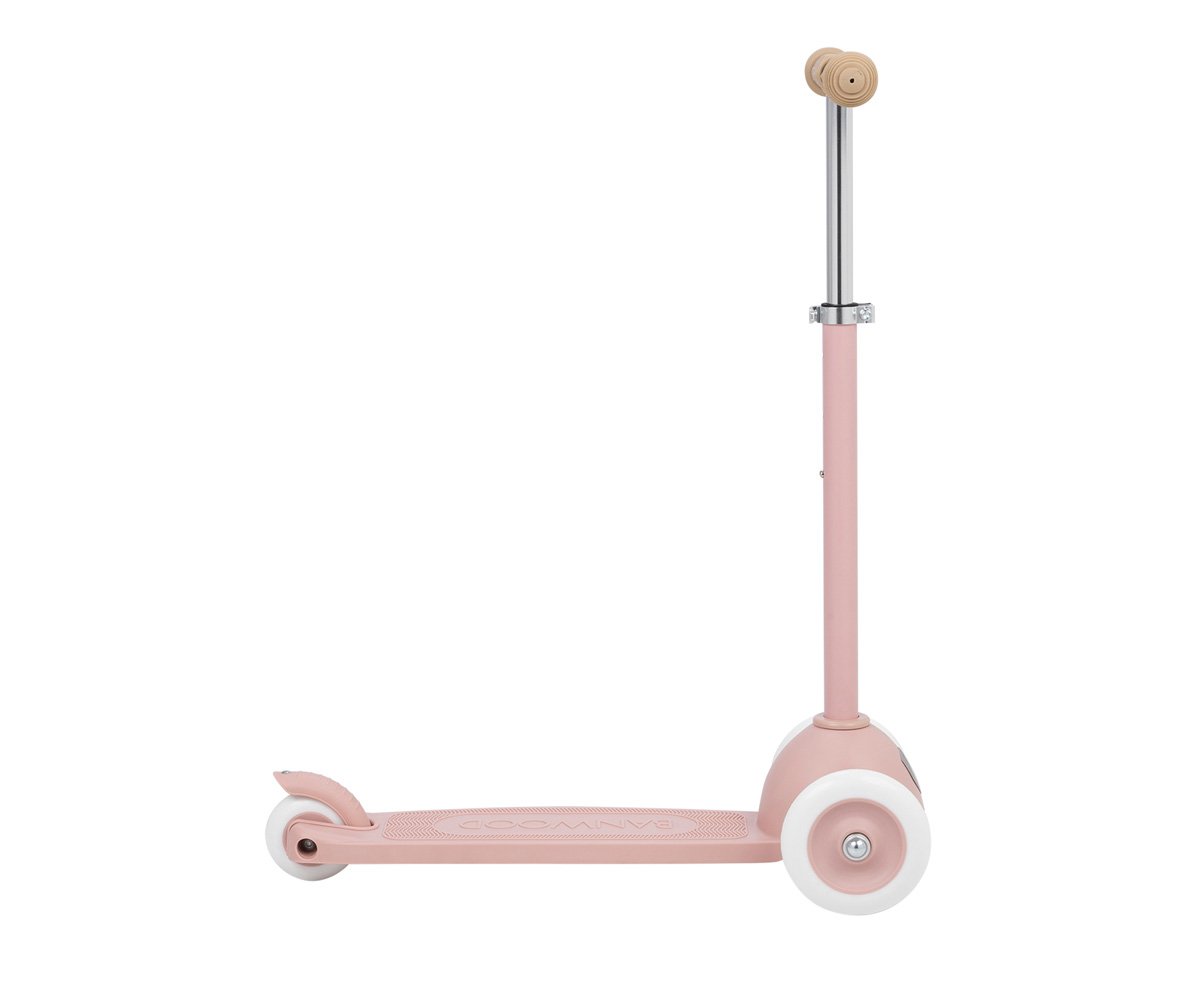 Patinete Banwood Eco con Cesta Pin & Ride Dusty Rose y Pines Flores