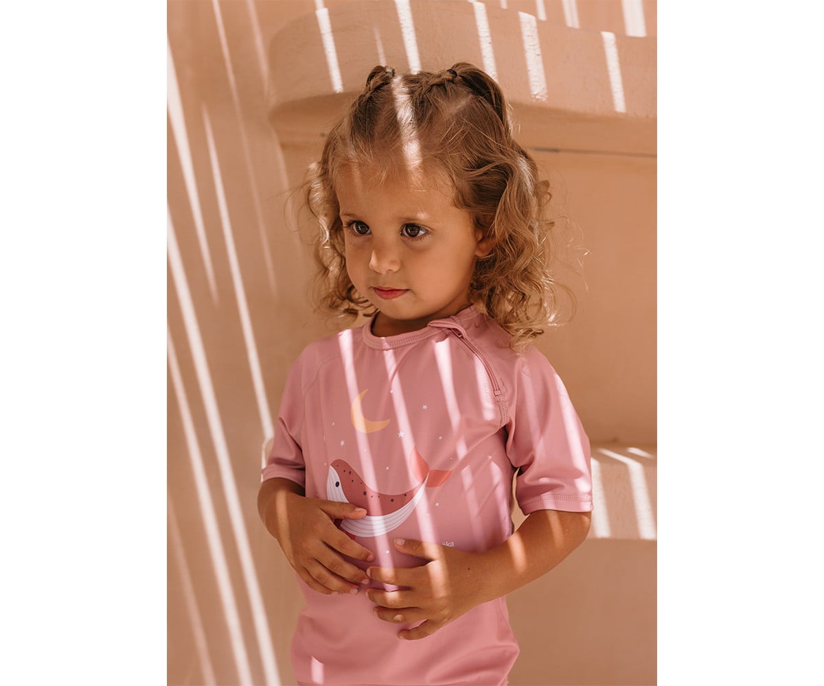 Camiseta Protección Solar Whale Pink