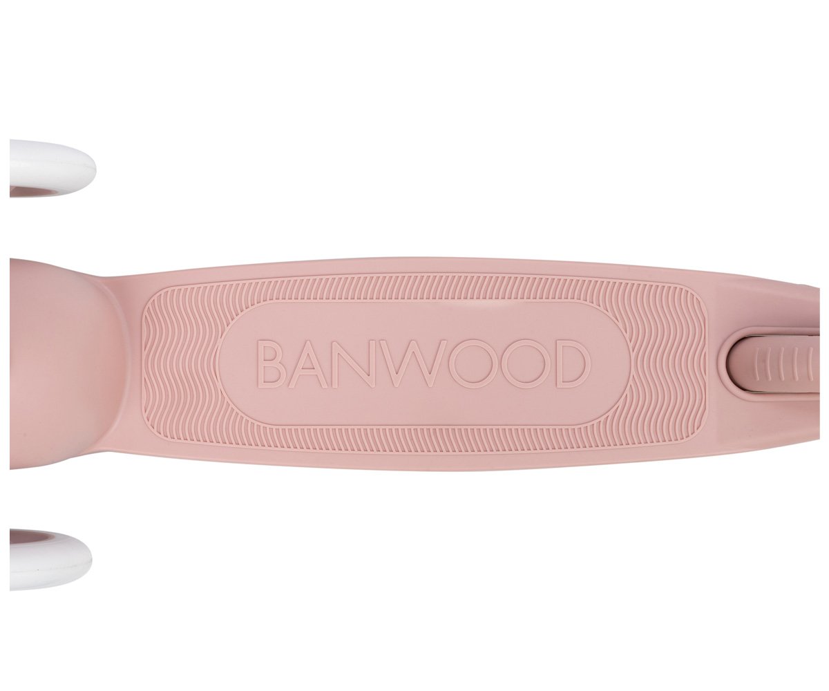 Patinete Banwood Eco con Cesta Pin & Ride Dusty Rose y Pines Flores