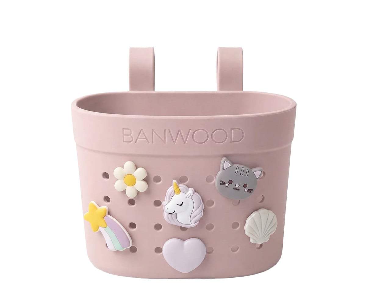Patinete Banwood Eco + Cesta Pin & Ride Faded Pink y Pines Magia