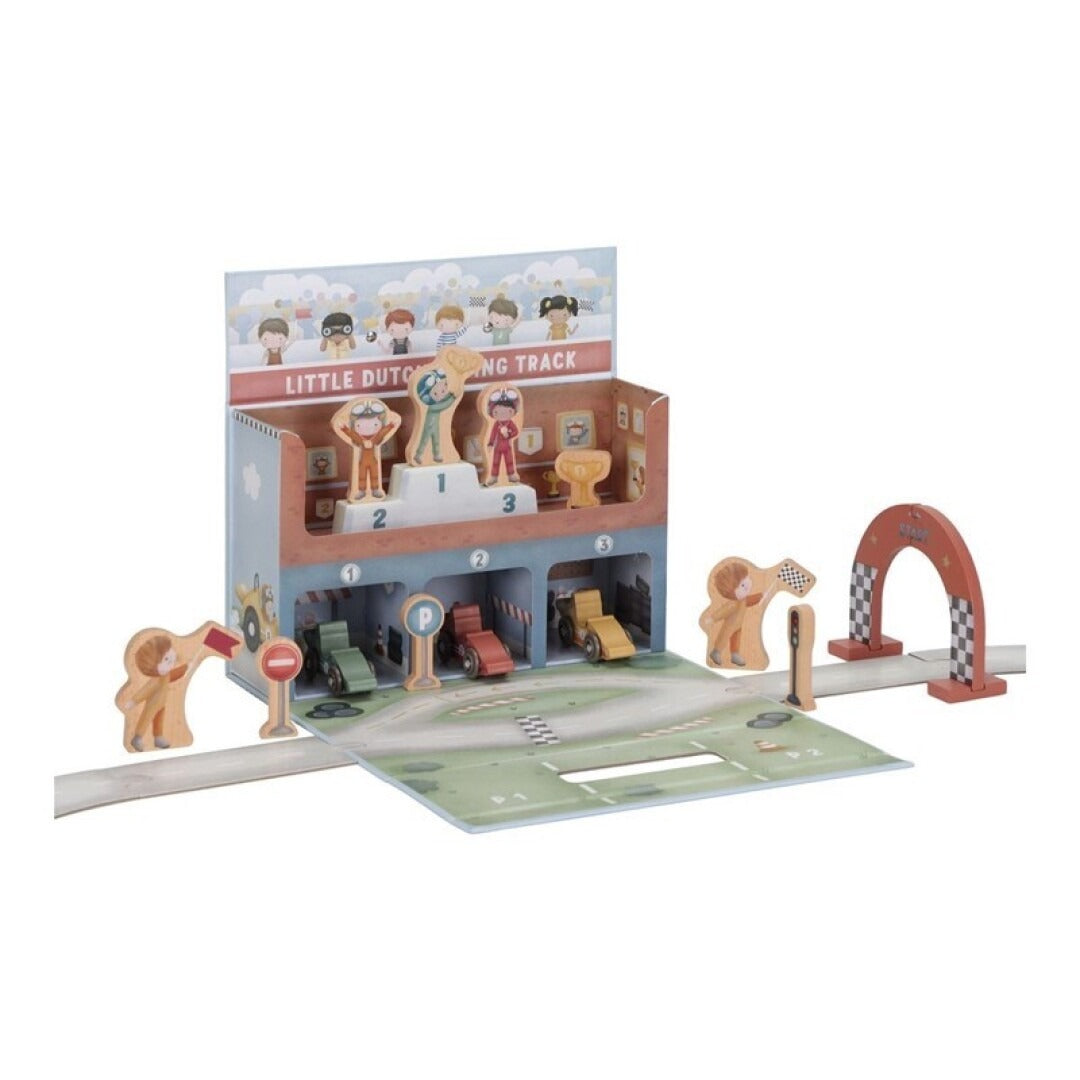 CAJA DE JUEGO CON PISTA CARRERAS FSC LITTLE DUTCH
