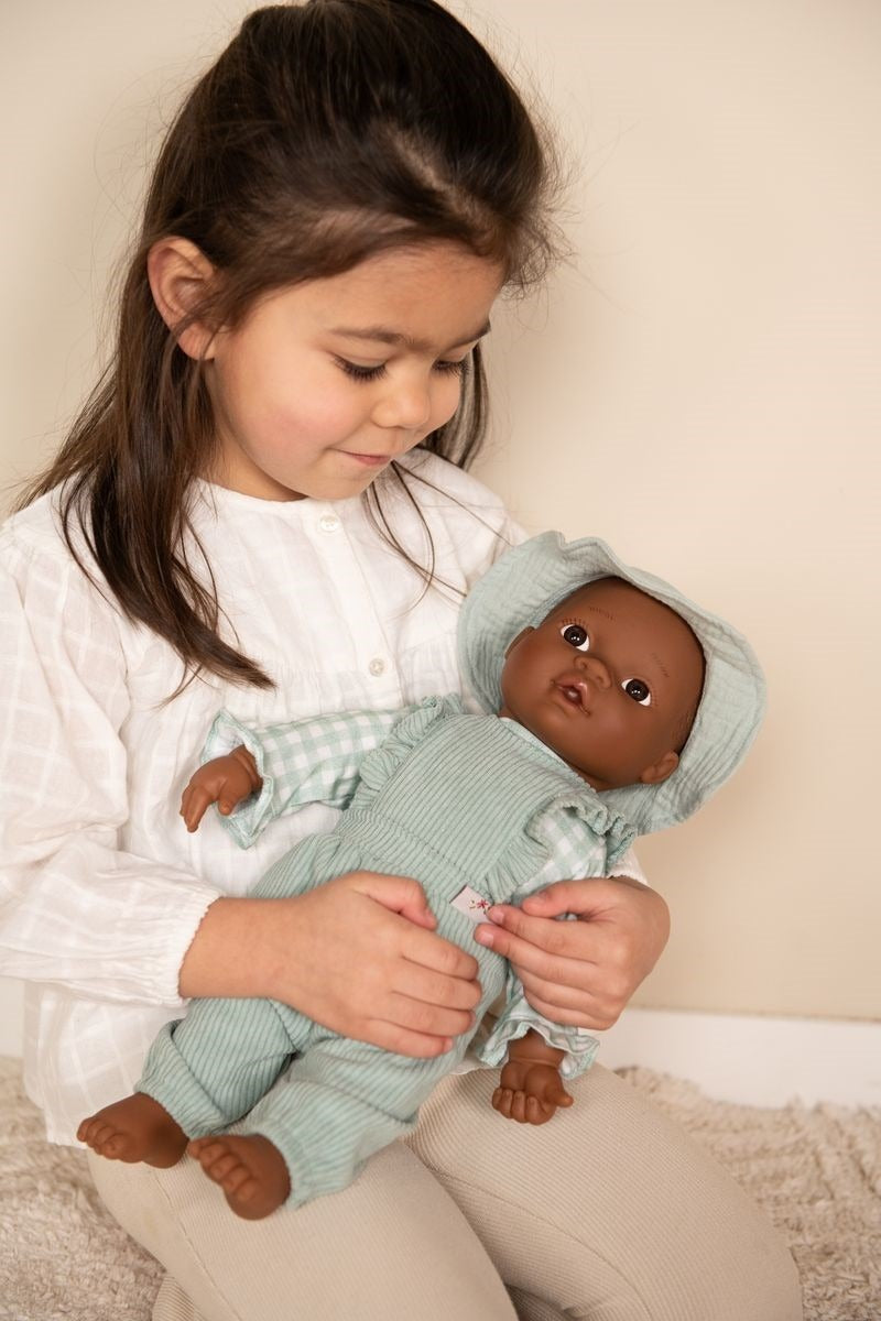 ROPITA DE MUÑECA VERDE CUADROS LITTLE DUTCH