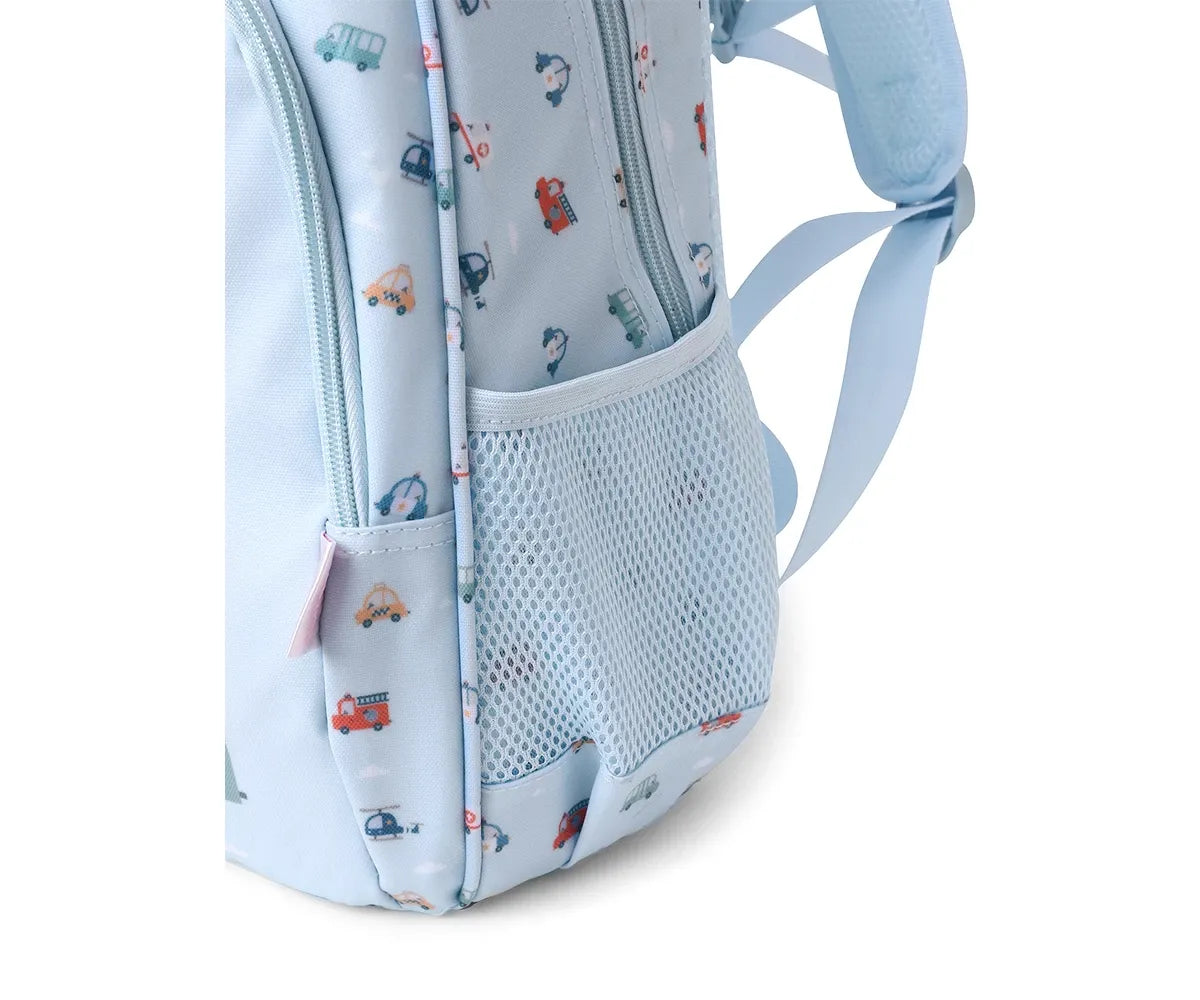 Mochila Mediana City Cars + Llavero Personalizable