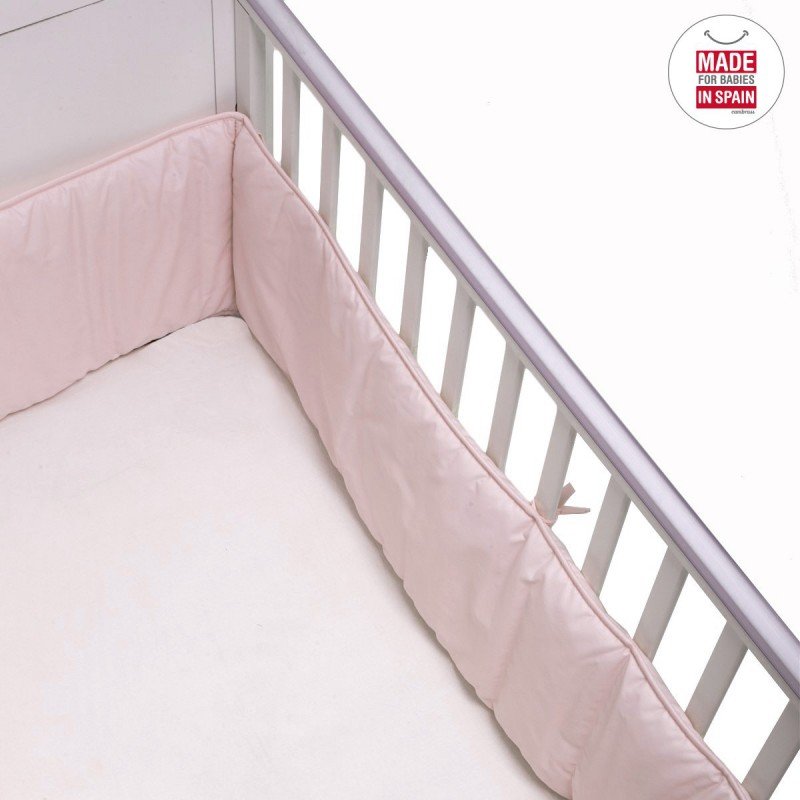 PROTECTOR CUNA 420 420x30x3 CM LISO E ROSA EMPOLVADO
